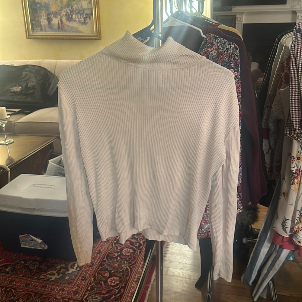 Cream lightweight turtleneck